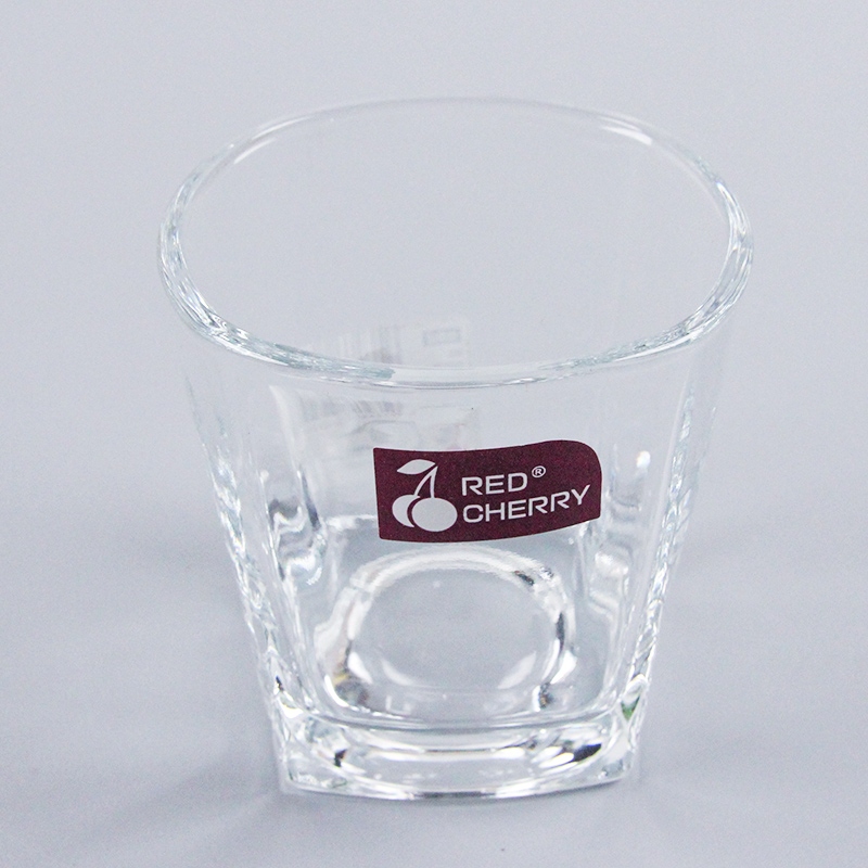 Cereza Roja 306C Copa de Vidrio Cuadrado Pequeño 4