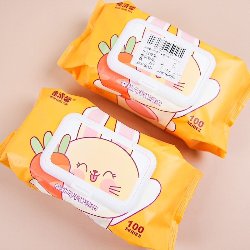 Cotton Qingxin 2298 Radish Rabbit Baby Wipes (100) 4