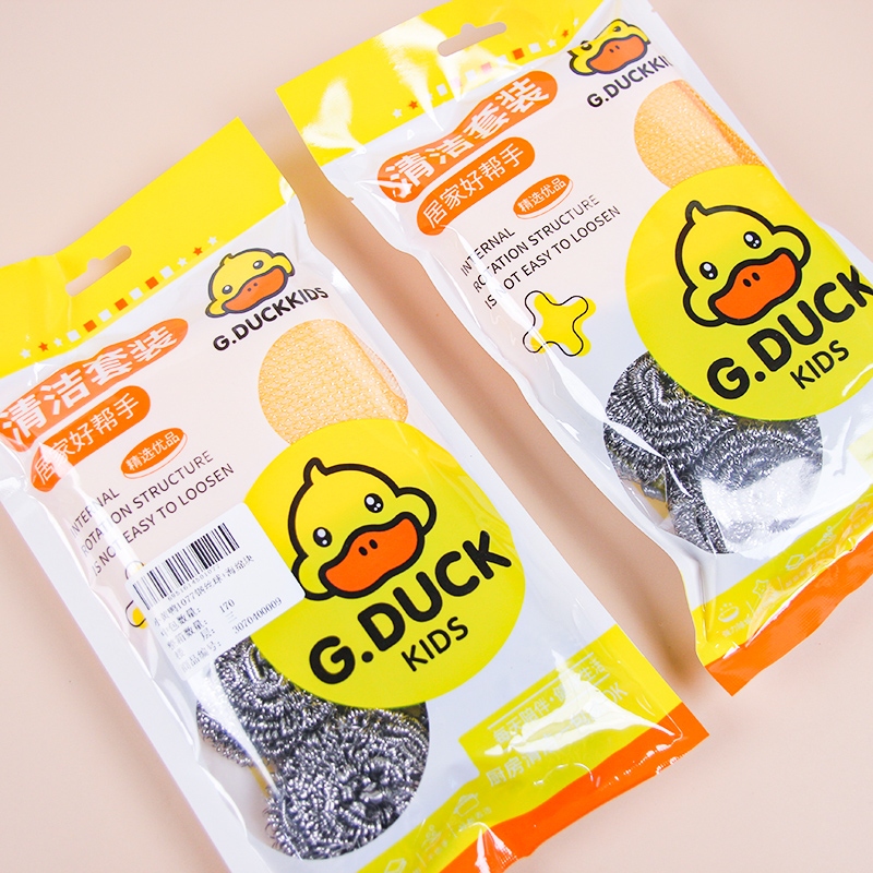 Pequeño Pato Amarillo 1077 Scourers de Acero Inoxidable + Esponjas de Limpieza 4