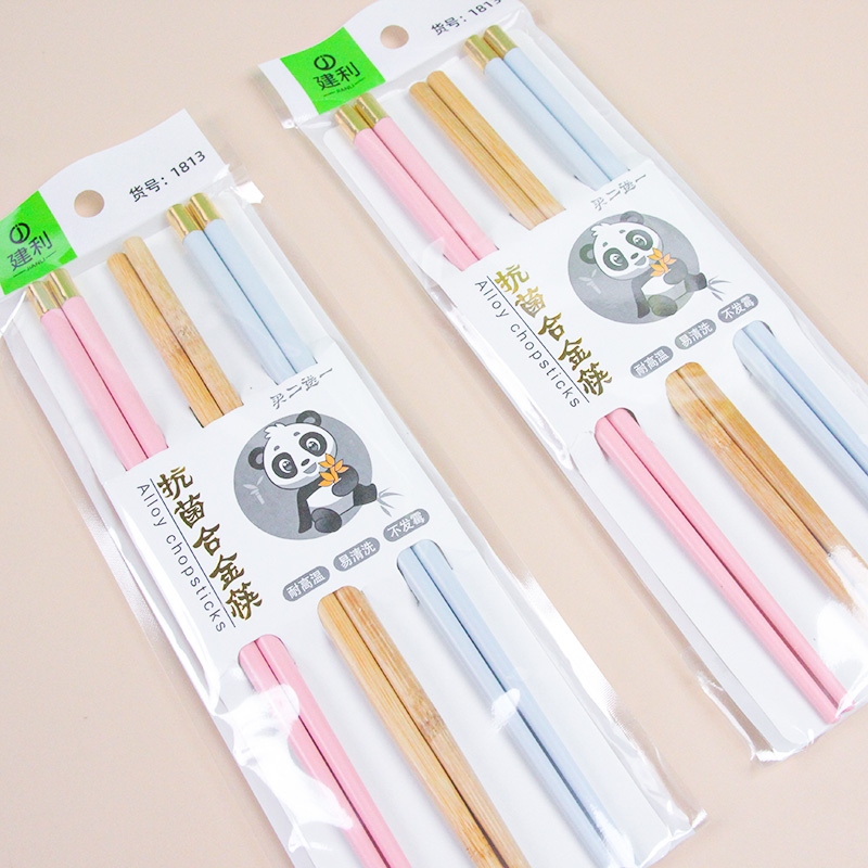 1813 Aleación Antibacteriana Ronda Top Lucky Chopsticks (Comprar Dos Conseguir Uno Gratis)