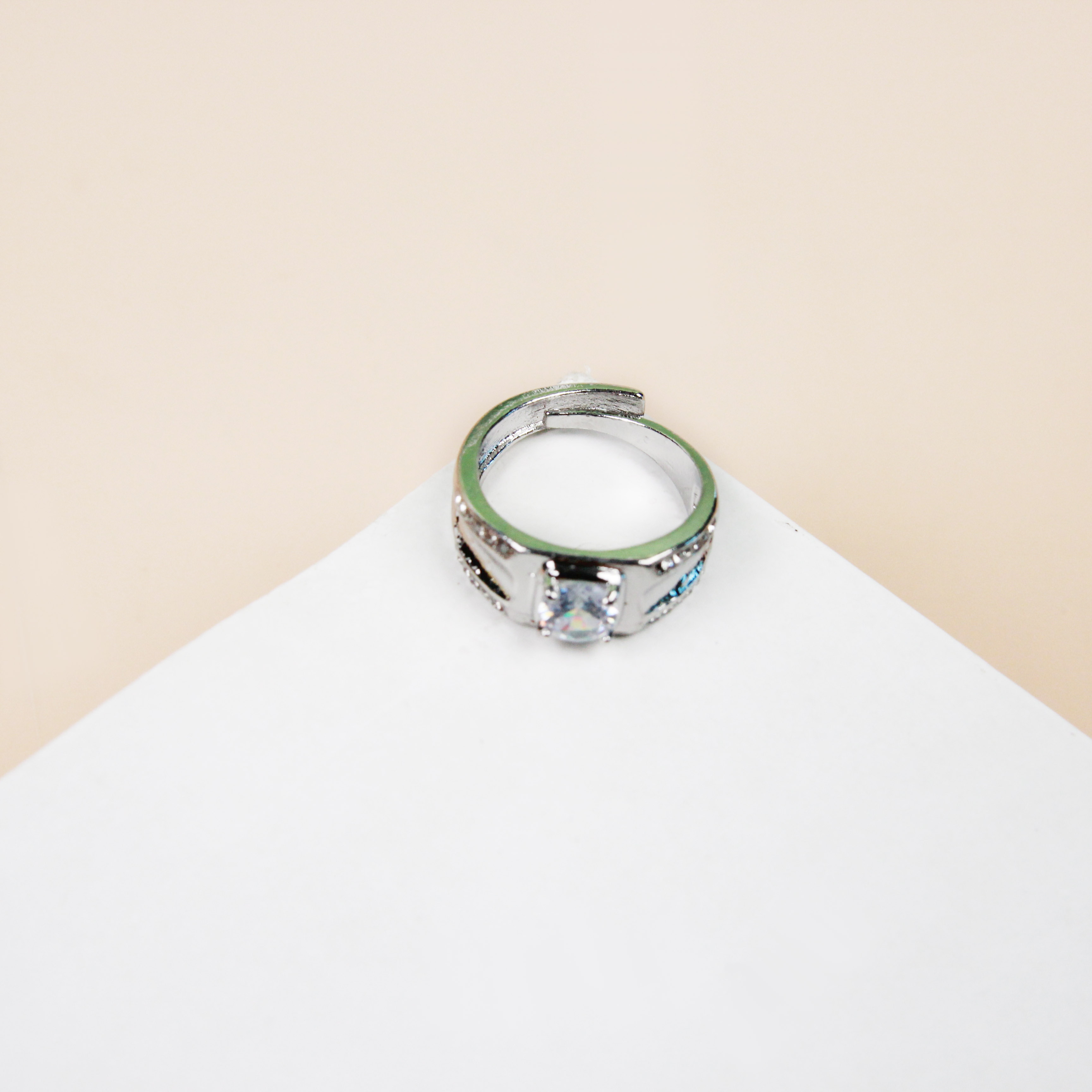 Moda Cúbica Zirconia Hombre Anillo (Ajustable) 3