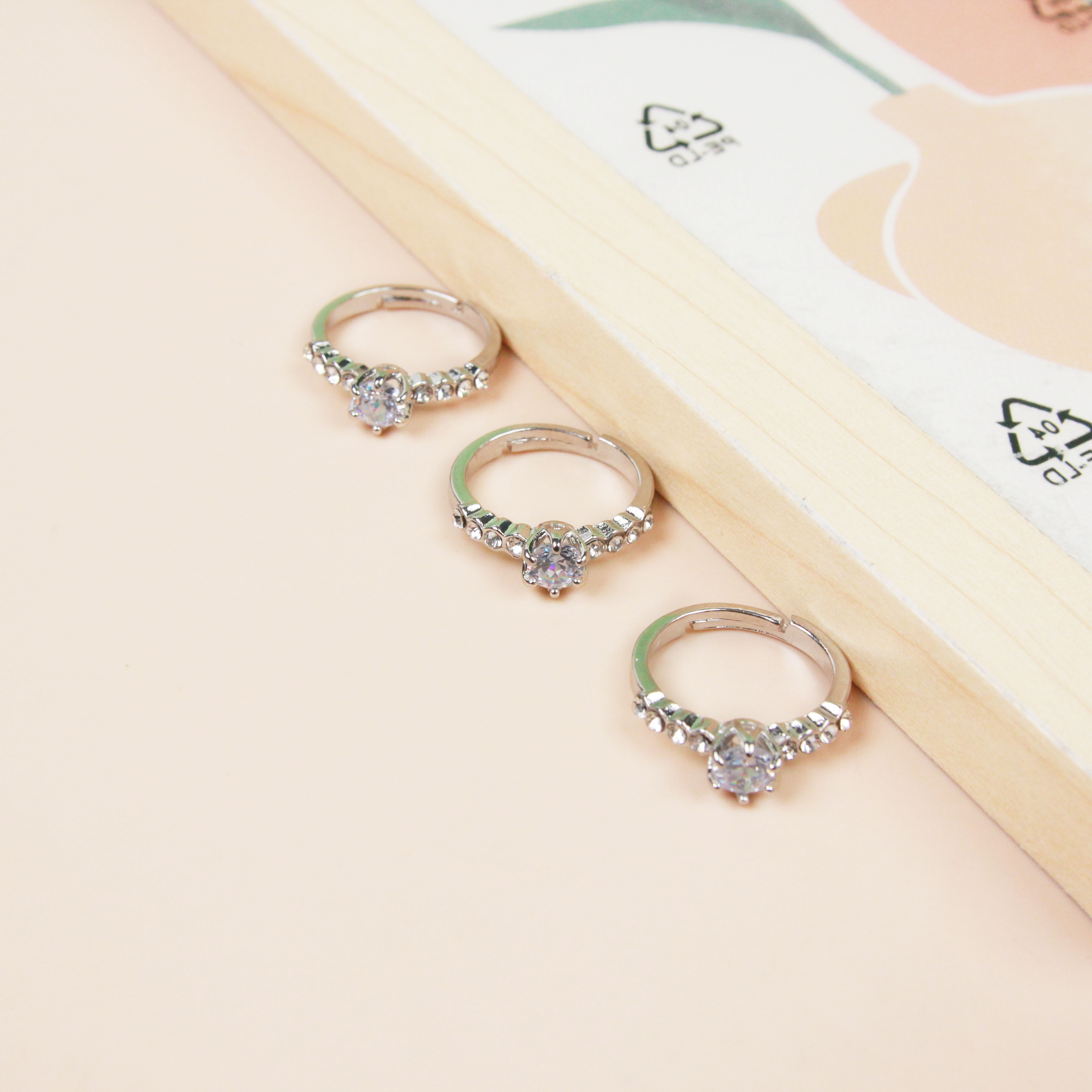 Moda Rinstone Damas Anillo (8 Piezas, Ajustable) 2
