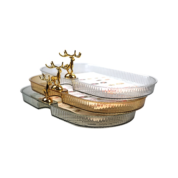8876 Pequeña Oval Golden Deer Tea Tray 4