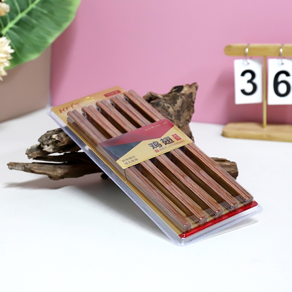 W-184 Tarjeta de Oro Ala de Pollo Madera de Plástico Palillos (10 Pares) 4