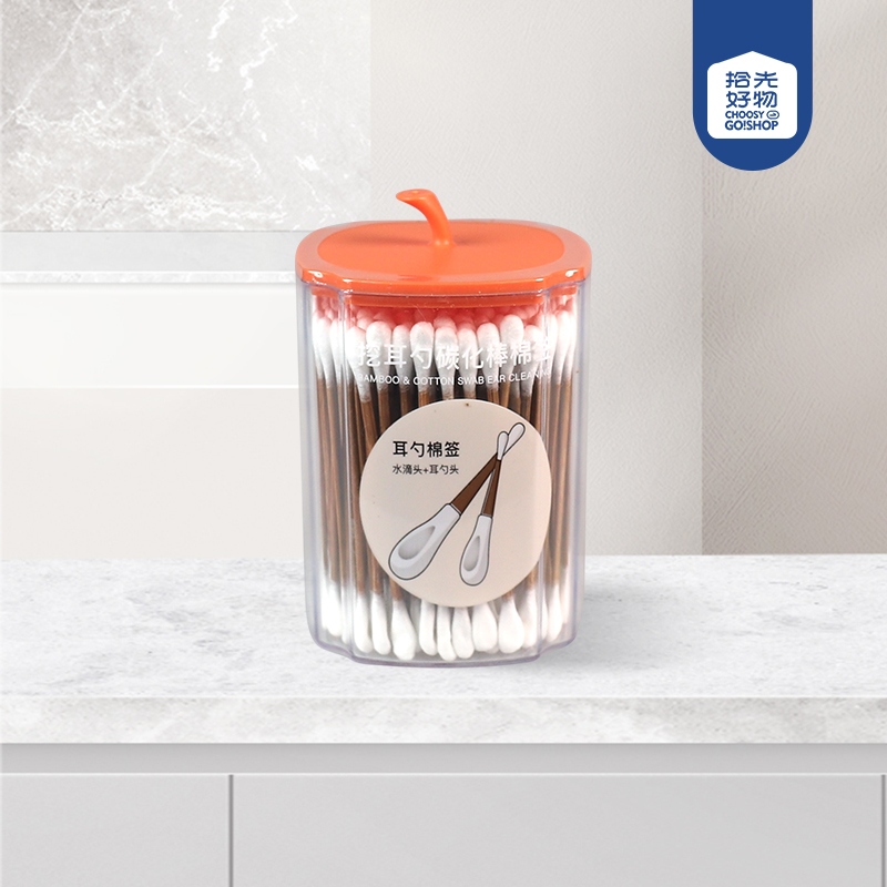 XYQ-861 Lucky Pick Creative Handle Carbonized Ear Spoon Swabs 150pcs