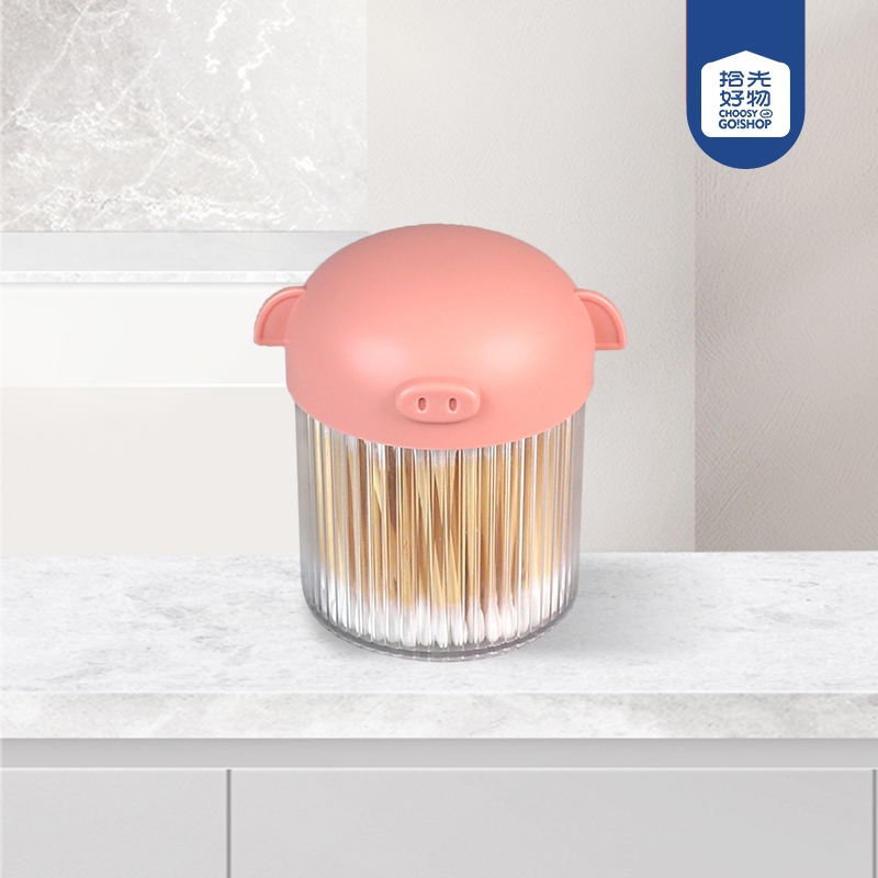 XQ-201 Cute Pig Canned Cotton Sabs (200 Piezas)