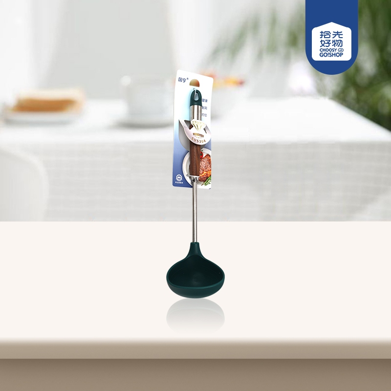 GH-9842 Powerful Wooden Handle Silicone Spoon(304) 2