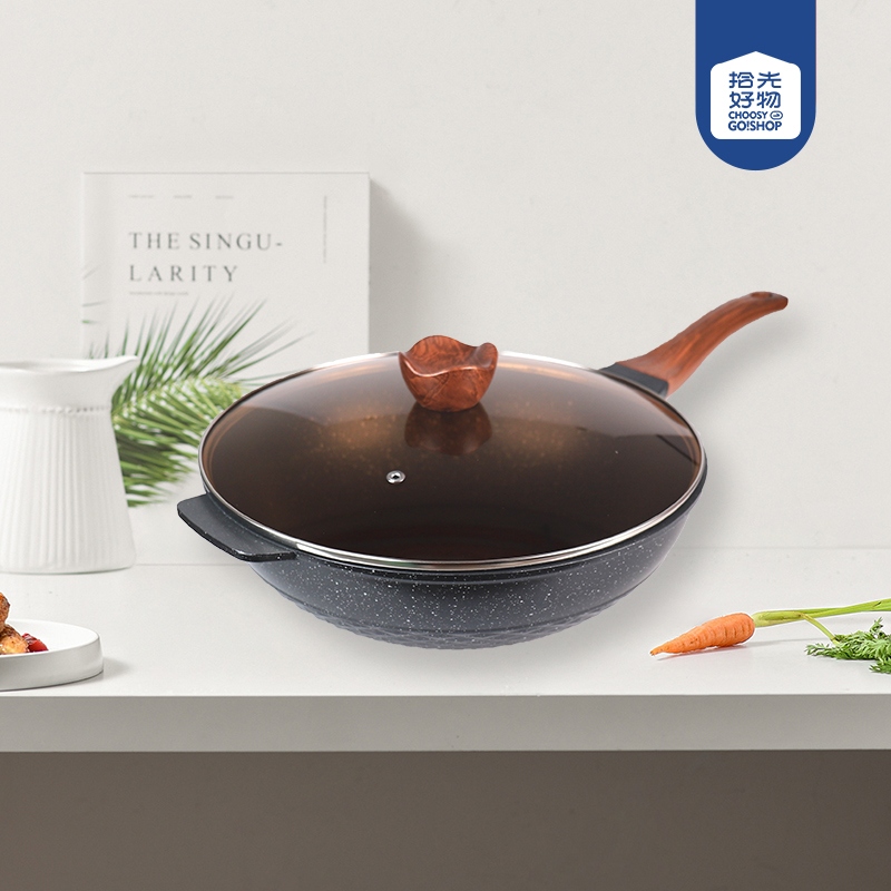 105001 Dolan Maifan Stone Juego de Wok Plana Sin Humo 32cm 2