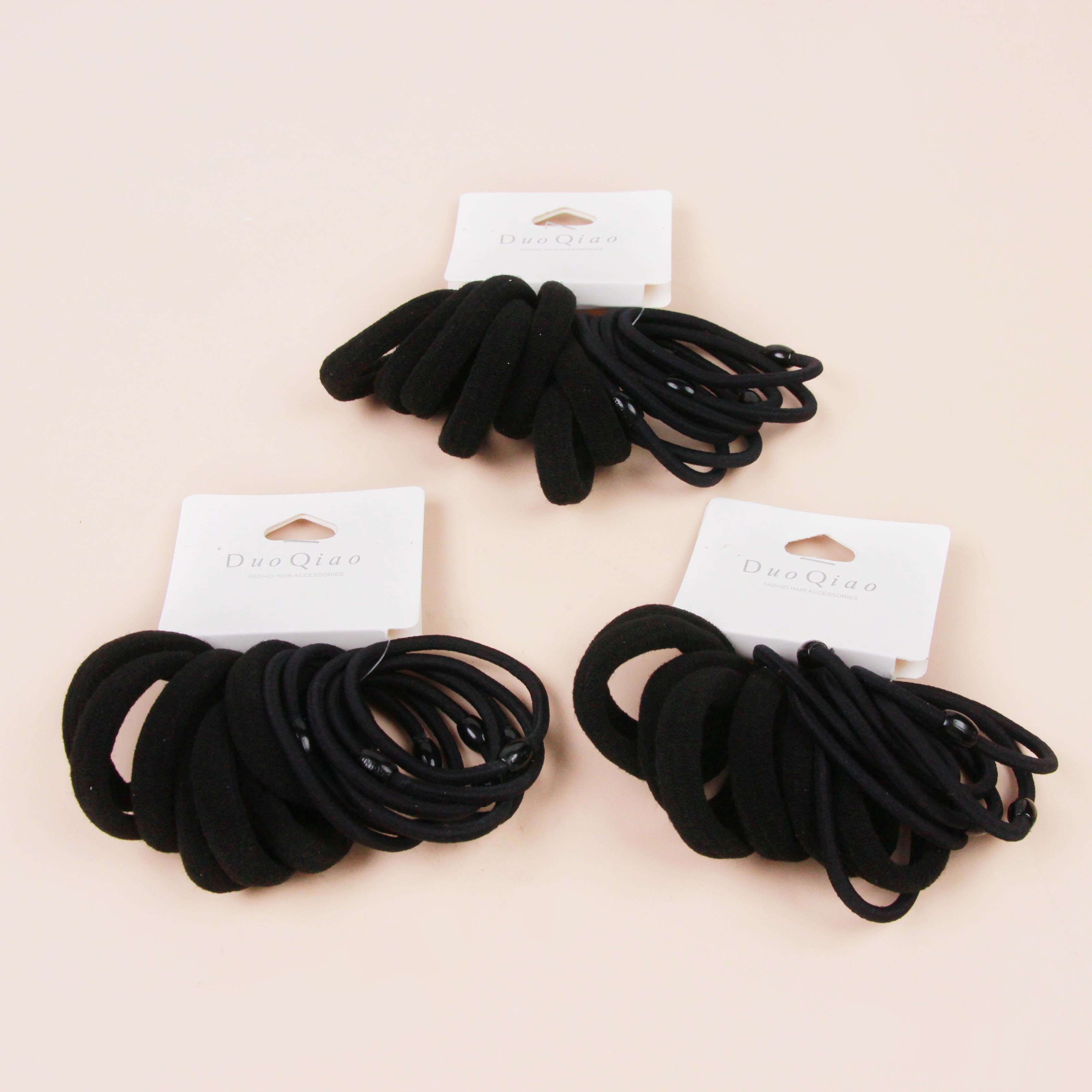 7+7 Black Header Cards Packaging Hair Ties 3