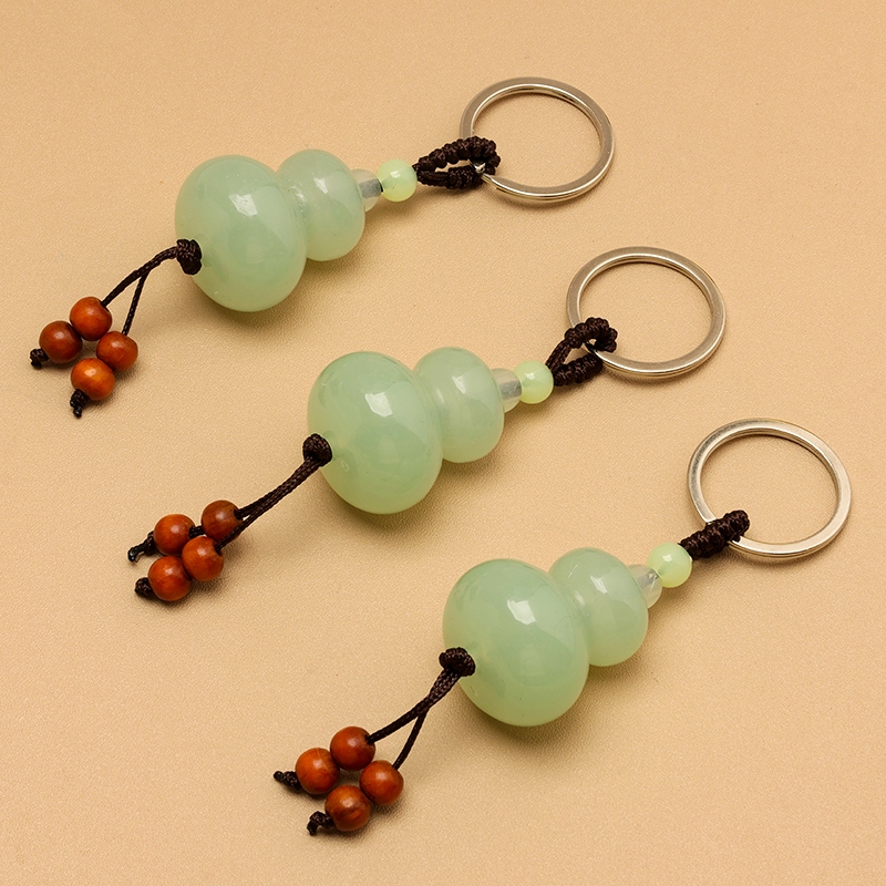Faux Jade Light up Gourd Keychain 2