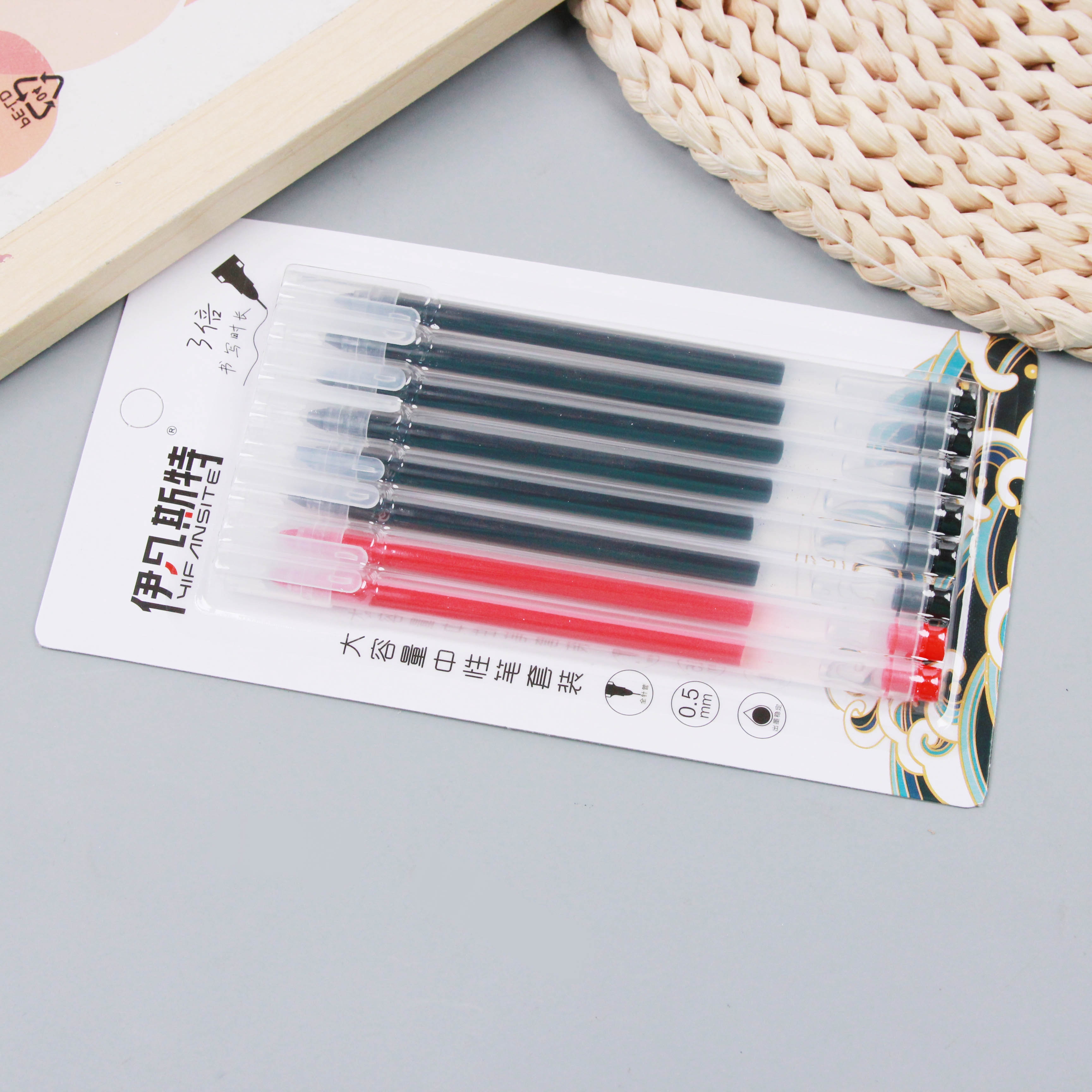 Ivanster 232 Gran Capacidad Gel Pluma (2 Rojo 6 Negro) 2