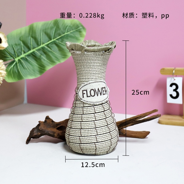 XM-01 Grass and Rattan Weaving Flor Basket 3