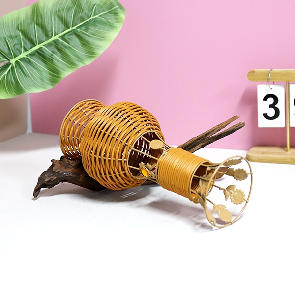 XM-04 Grass and Rattan Woven Flower Basket 4