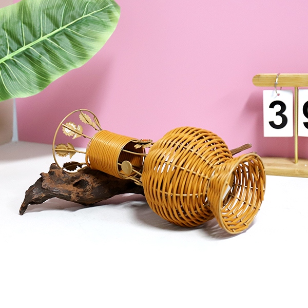 XM-04 Grass and Rattan Woven Flower Basket 5