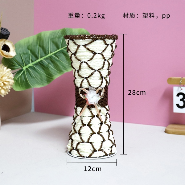 XM-05 Grass and Rattan Woven Flower Basket 3