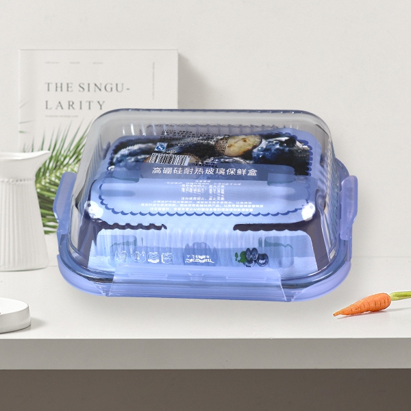 ZD/T621 Thin Rectangular Cristal Resistente Al Calor Caja de Mantenimiento 640ml 5