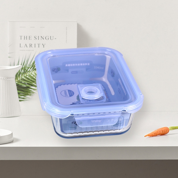ZD/T622 Thin Rectangular Cristal Resistente Al Calor Caja de Mantenimiento 1040ml 4
