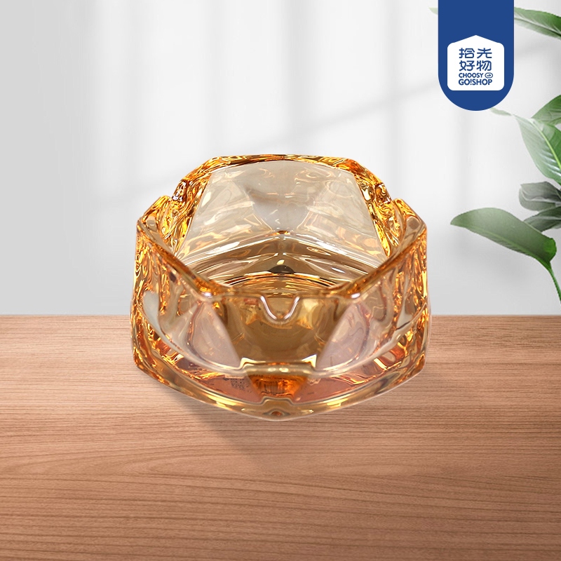 YG1201/L1 Amber Glass Ashtray (Mixed)