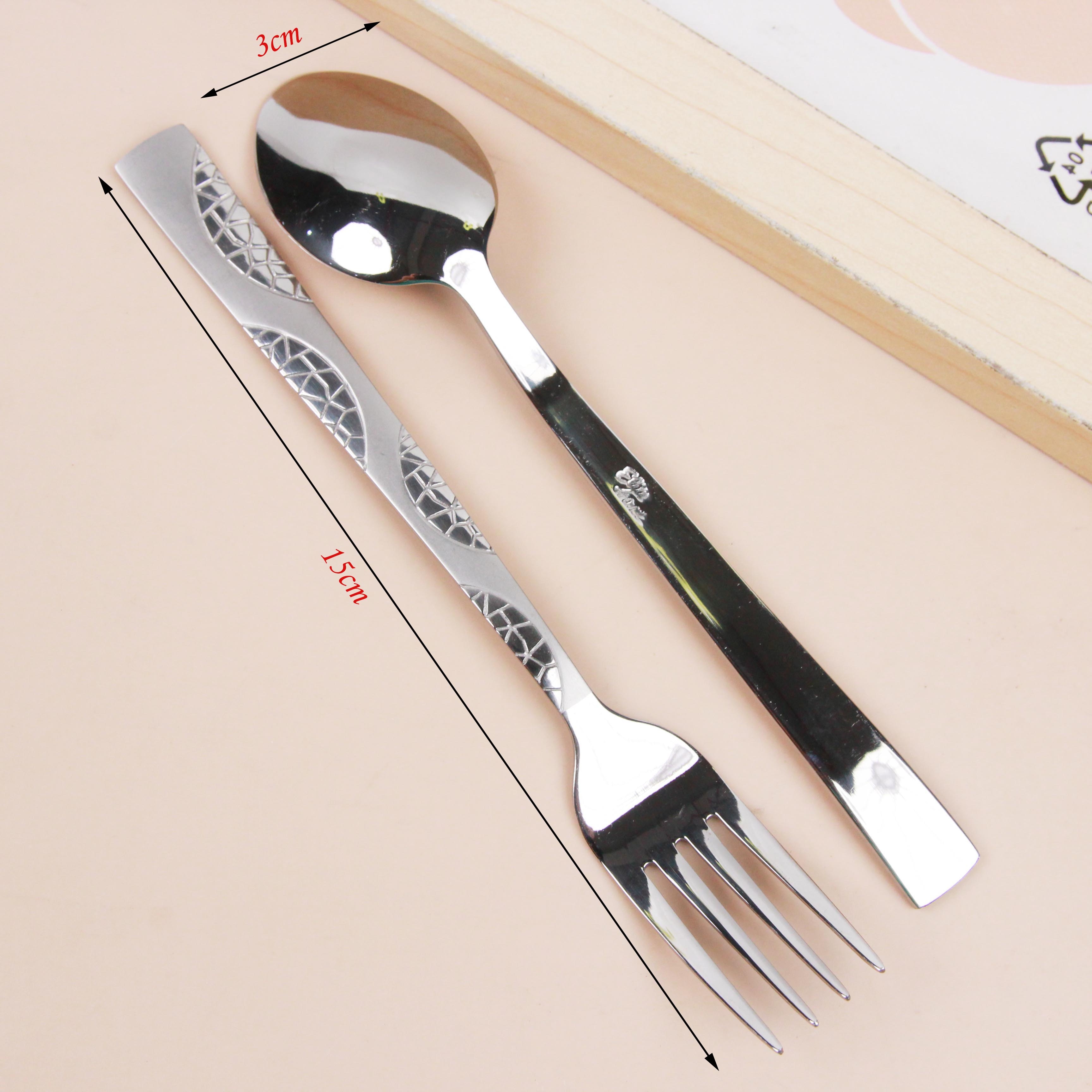 Cucharada de Acero Inoxidable Bajilla + Tenedor 3