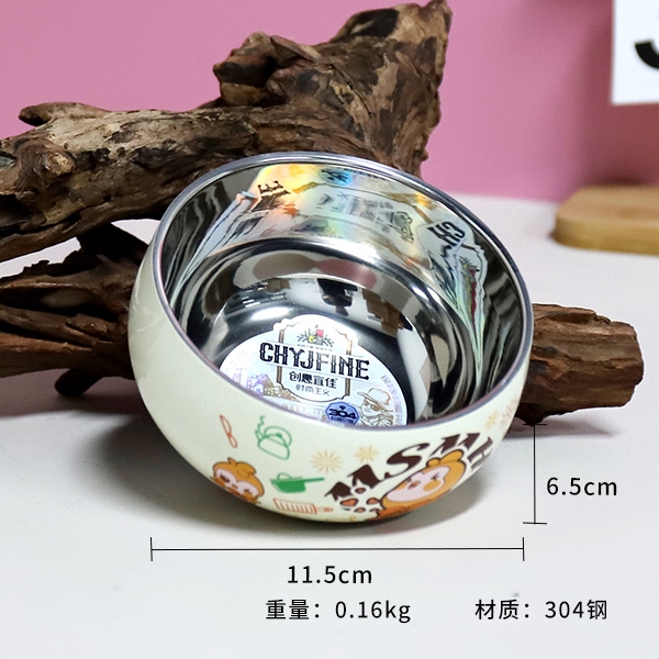 TF-114-304 Acero 11.5cm Yagang Deslumbrante Doble Tazón 3