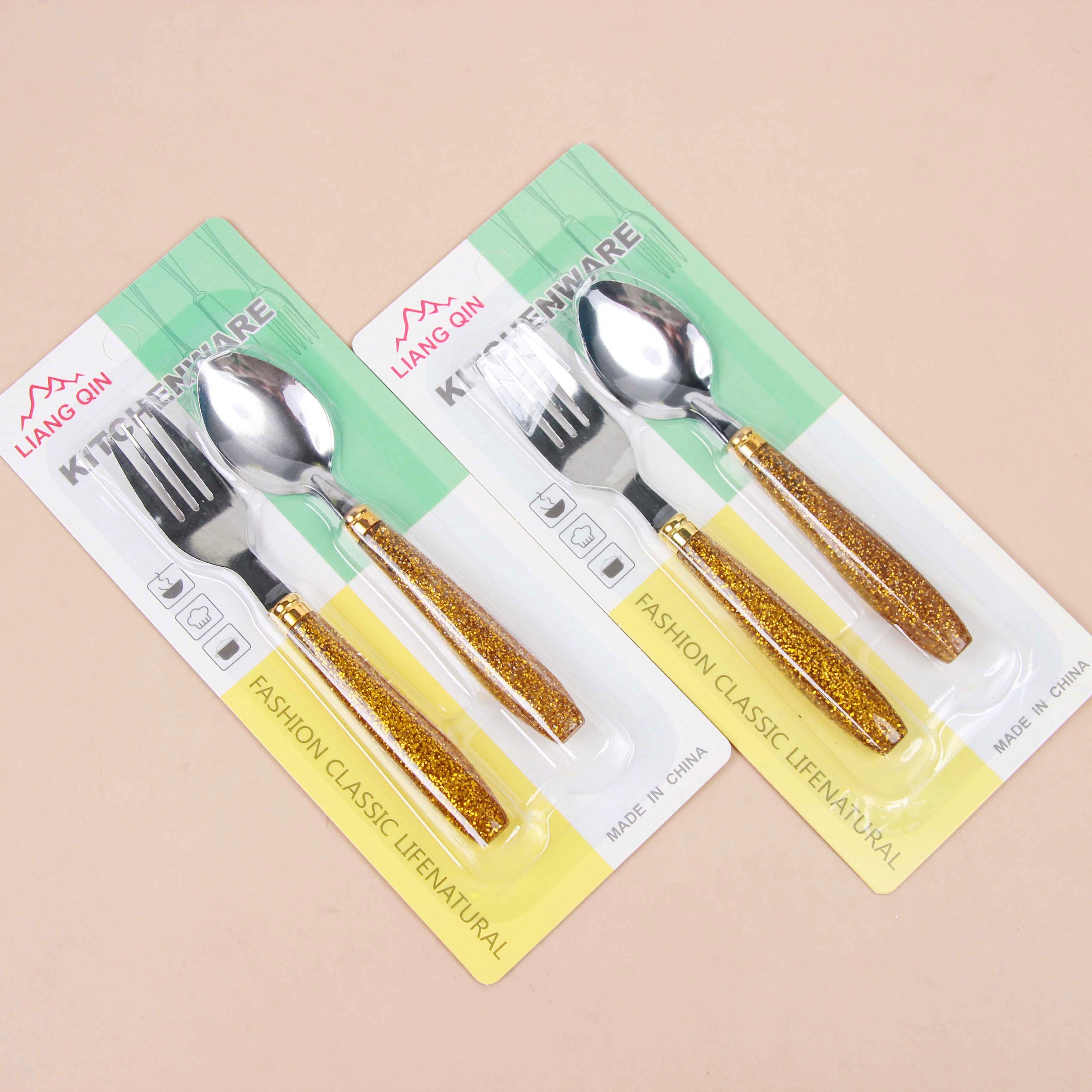 8082 Gold Powder Small Baoling Spoon Fork