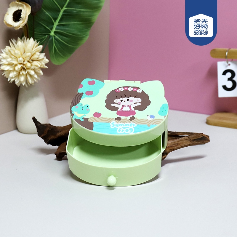 17615104 Sunshine Girl Pointy Ears Modeling Jewelry Caja de Maquillaje Espejo 2