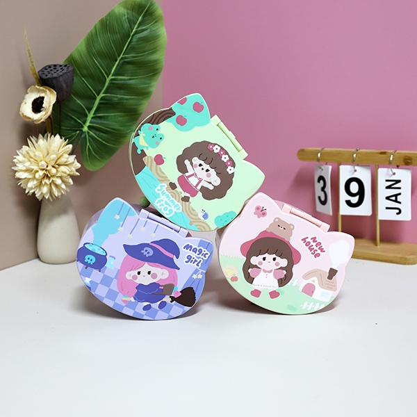 17615104 Sunshine Girl Pointy Ears Modeling Jewelry Caja de Maquillaje Espejo 4