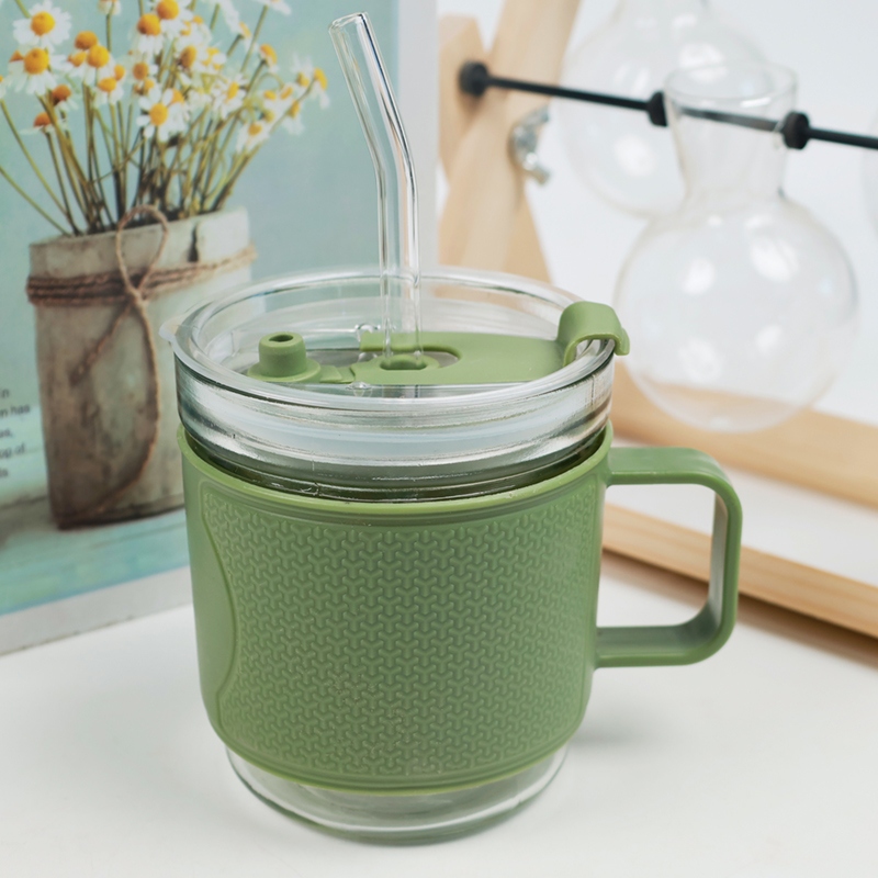 Concha de Plástico Doble Copa de Beber Con Paja de Tapa (400ml) 4