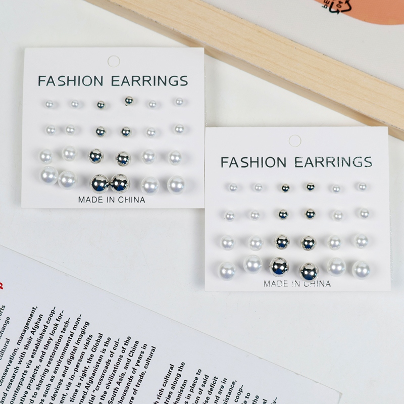 Pendientes de Perlas Mixtas (12 Pares) 2