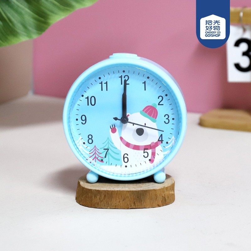 HS-H38 Redondo de Dibujos Animados Digital Segundo Movimiento de Alarma Reloj de Movimiento (Color Mezclado)