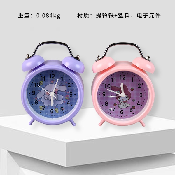 HR-8075A Redondo Dibujos Animados Digital Segundo Movimiento de Alarma Reloj de Movimiento (Color Mezclado) 3