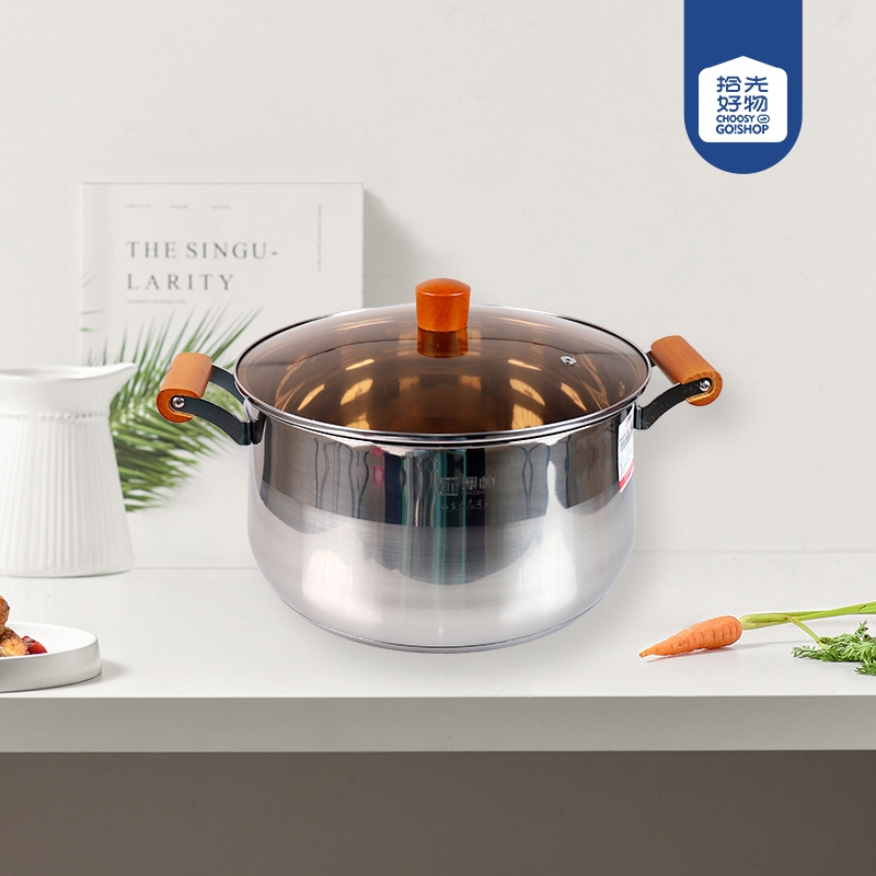 28cm304 Aishang Soup Pot with Beech Handle 2